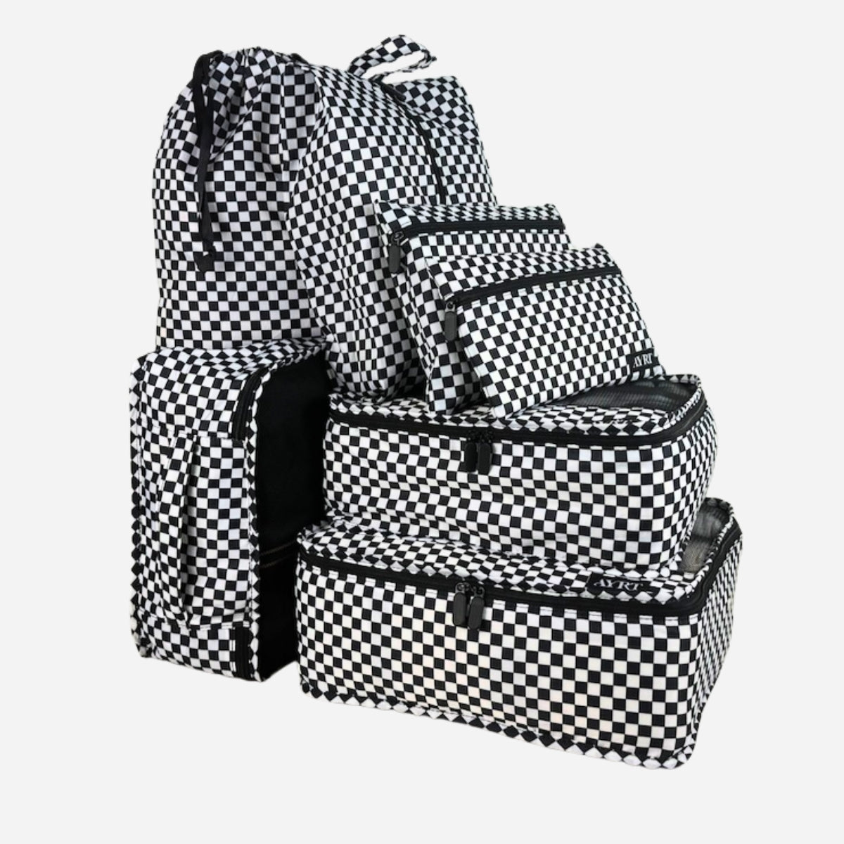 Complete set of packing cube in checkerboard pattern