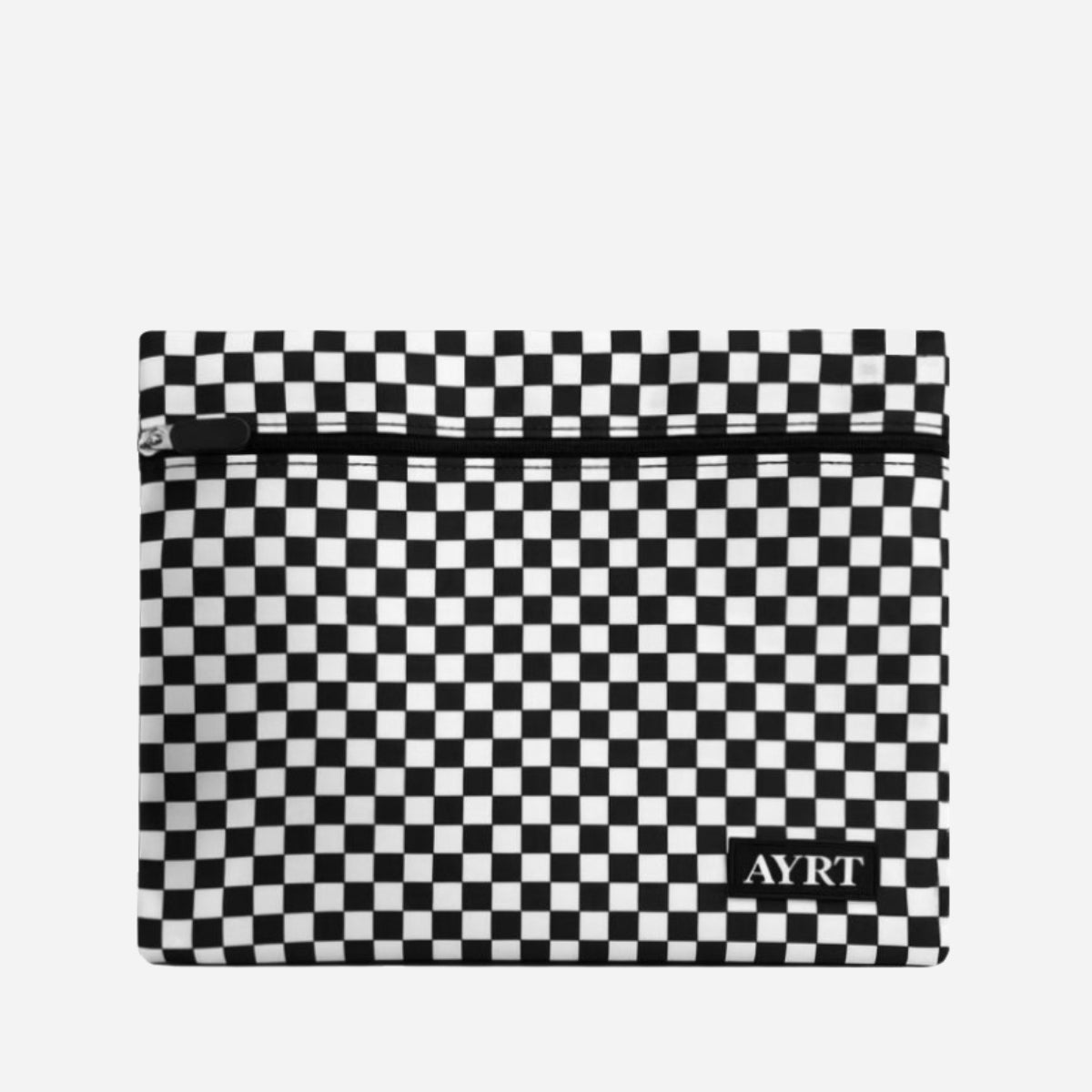 Large travel pouch in checkerboard pattern