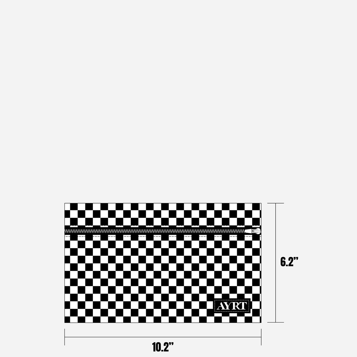 Small slim travel pouch in checkerboard pattern