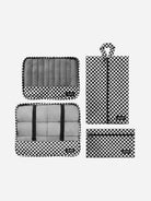 Carry-on essentials 4-piece set in checkerboard pattern