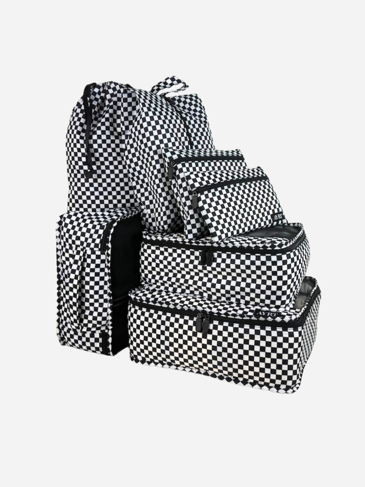 Complete set of packing cube in checkerboard pattern
