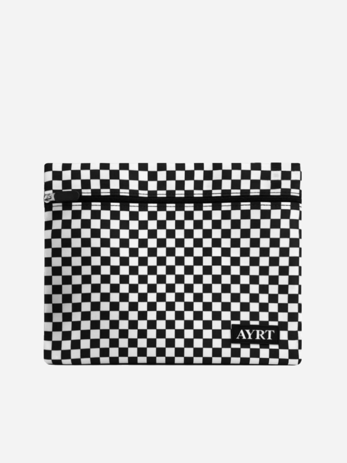 Large travel pouch in checkerboard pattern