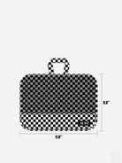 Small travel packing cube in checkerboard pattern dimensions
